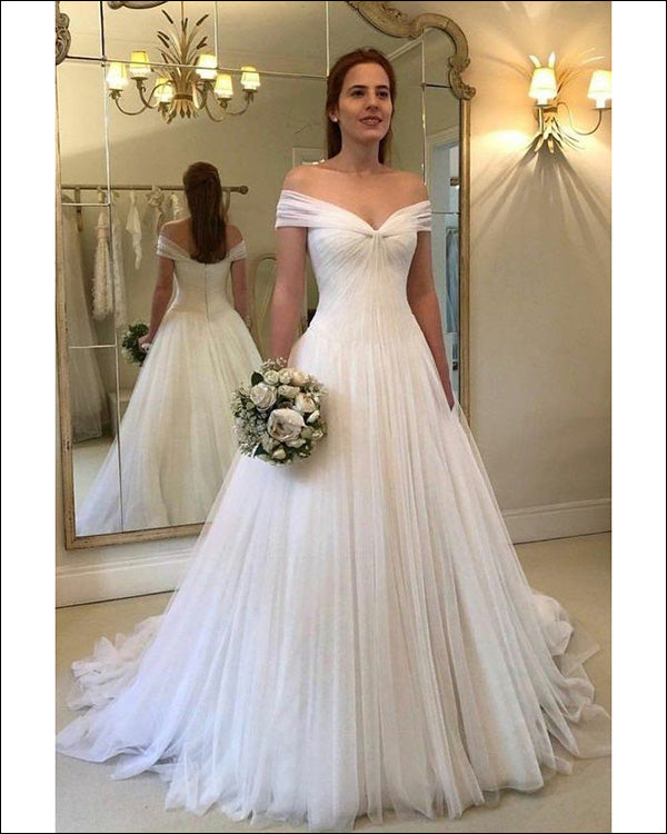 Elegant Tulle Wedding Dresses Cap Sleeve 2019 New Beach Wedding