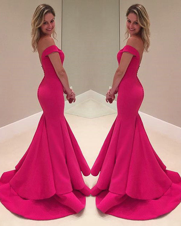 hot pink fishtail dress