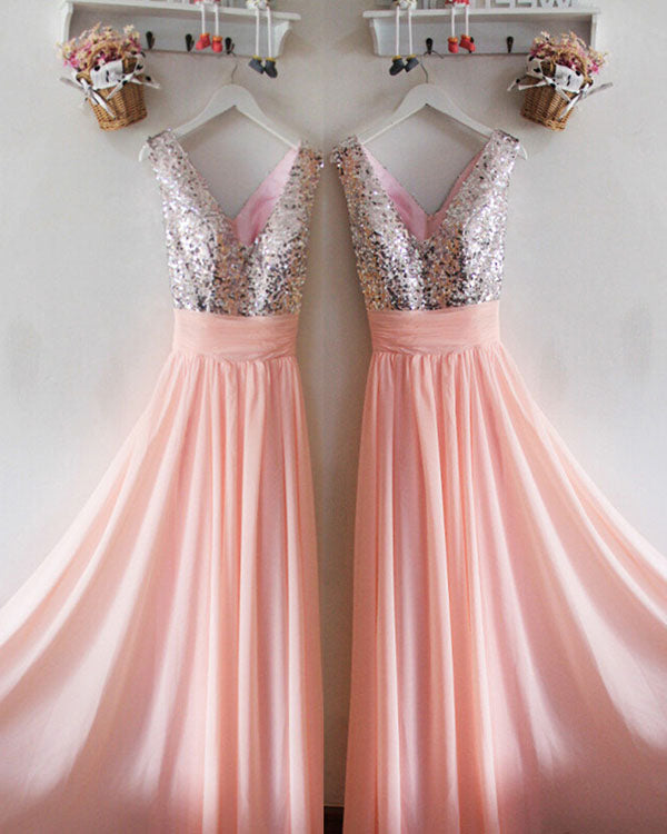 peach and silver bridesmaid dresses