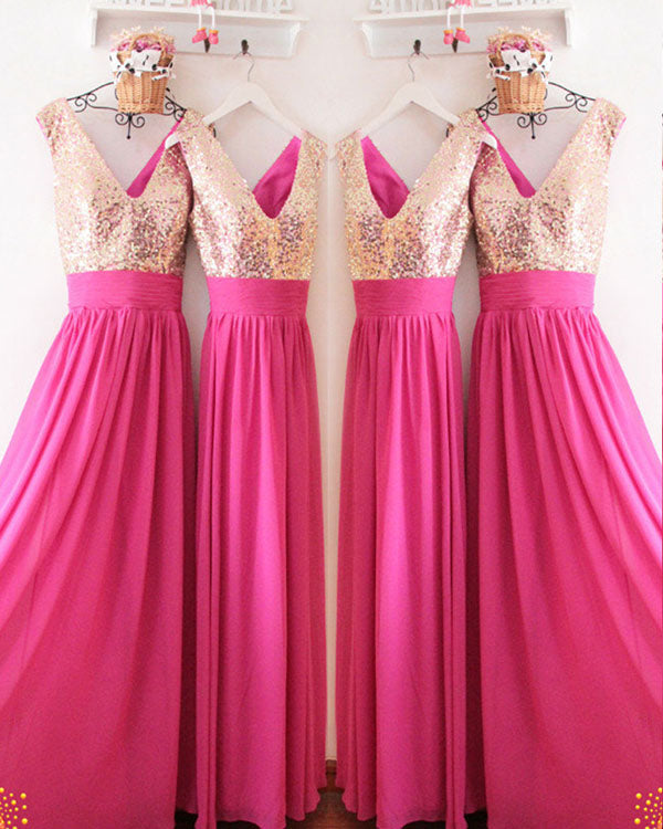 dark pink chiffon dress