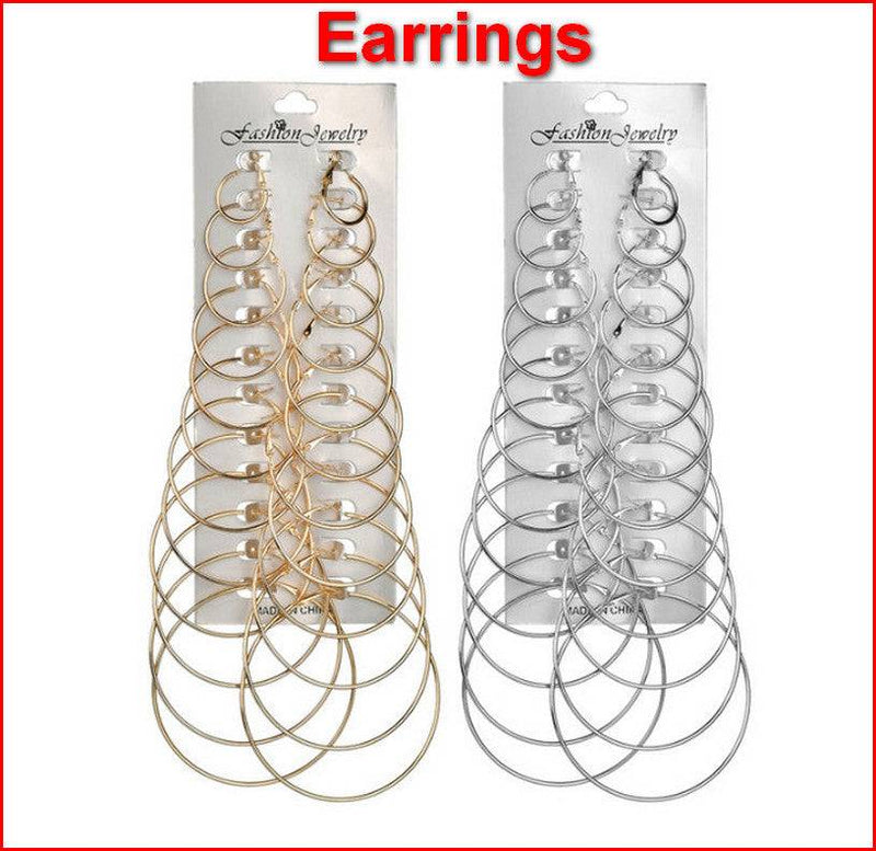 Earrings  Alloy Big Hoop Set Trendy Geometric
