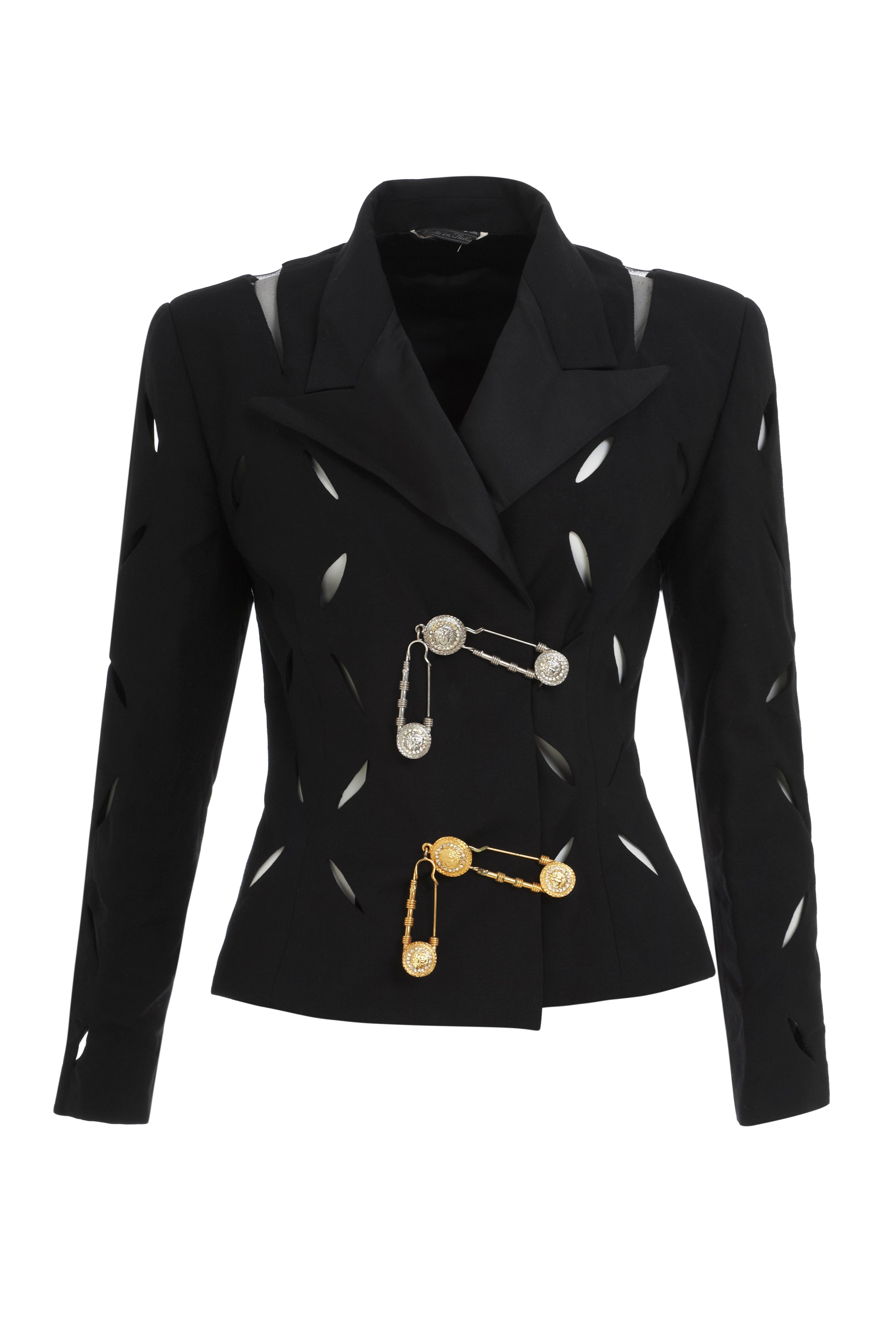 versace black coat
