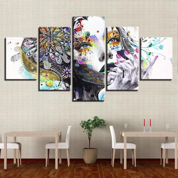 Psychedelic Girl With Flower Canvas Wall Art Canvasx Net