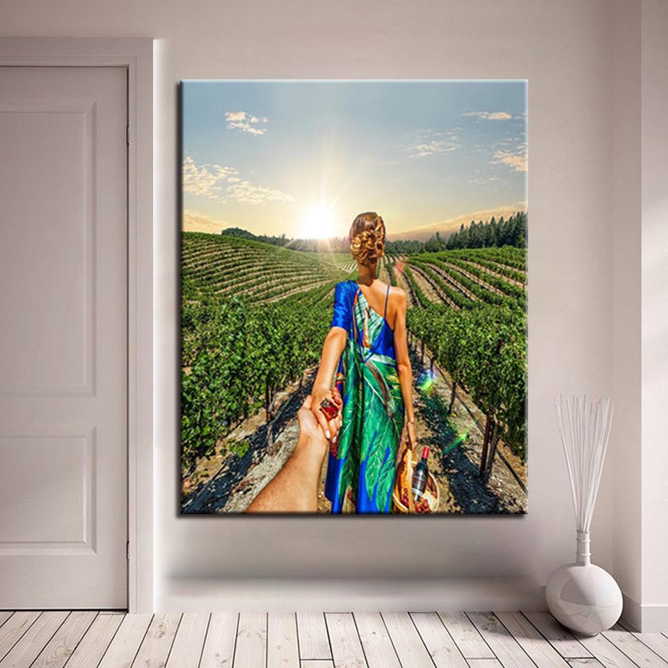 Follow Me To The Sun Field Scenery Diy Painting By Numbers Kit