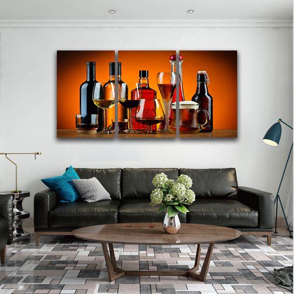 Buy Assorted Liquor 3 Panels Canvas Wall Art Decor