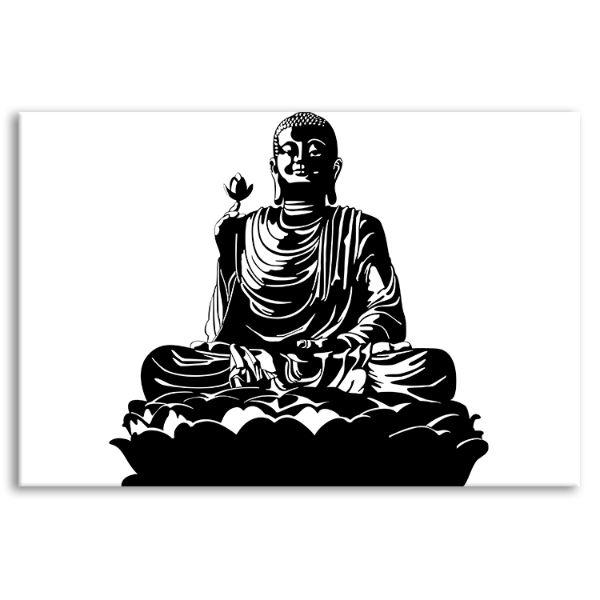 Black White Buddha Canvas Art
