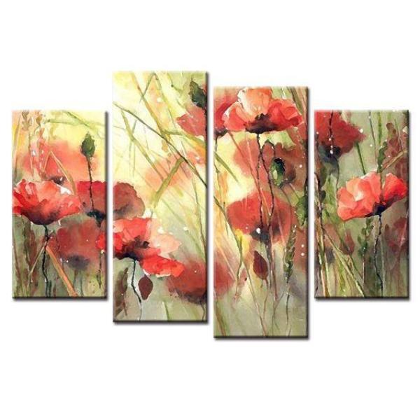 Blooming Red Flowers Canvas Wall Art Floral Wall Decor Canvasx Net