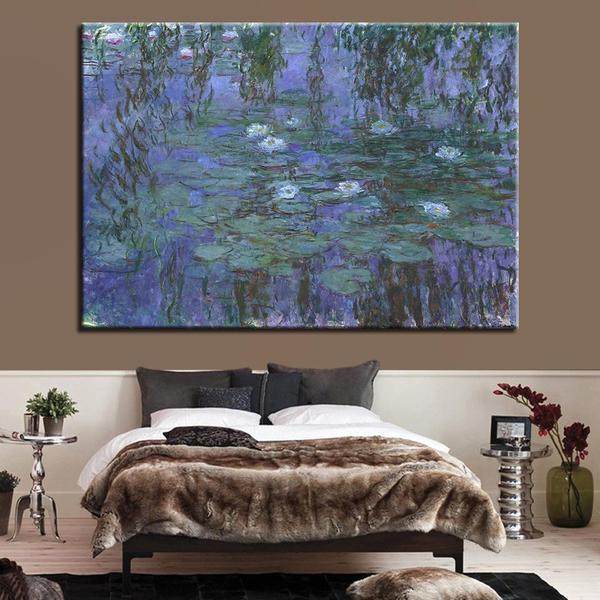 Blue Water Lilies by Claude Monet Canvas Art – canvasx.net