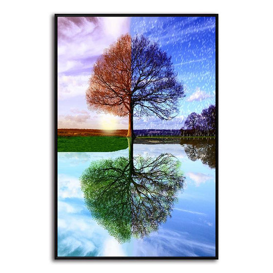 Shop Water Reflection Of A Tree Canvas Wall Art Canvasx Net