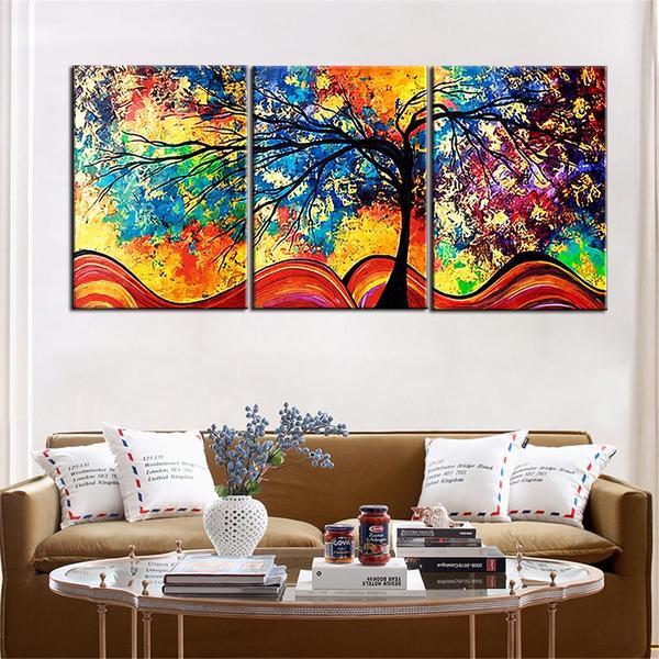 Color Abstract Life Trees Canvas Wall Art – canvasx.net