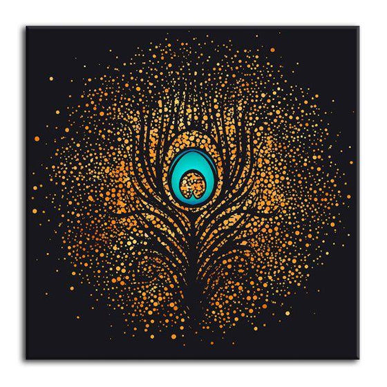 Buy Golden Peacock Feather Canvas Wall Art Online Canvasx Net