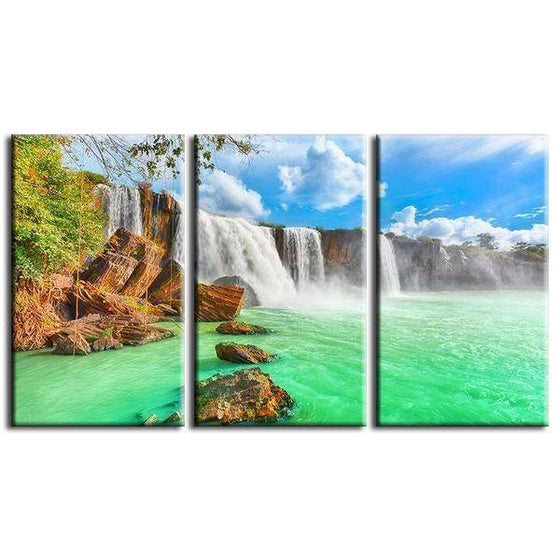 Green Lake Waterfall Canvas Wall Art Nature Art Prints Canvasx Net