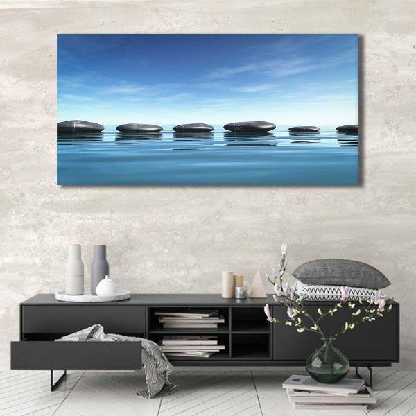 Garden Lined Calming Zen Inspired Stones Canvas Wall Art Canvasx Net