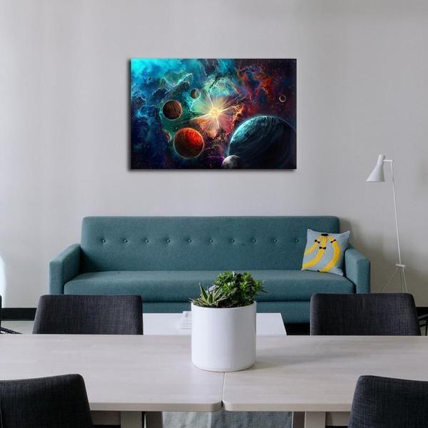 Milky Way Galaxy Canvas Wall Art | Outer Space Inspired Canvas Print ...