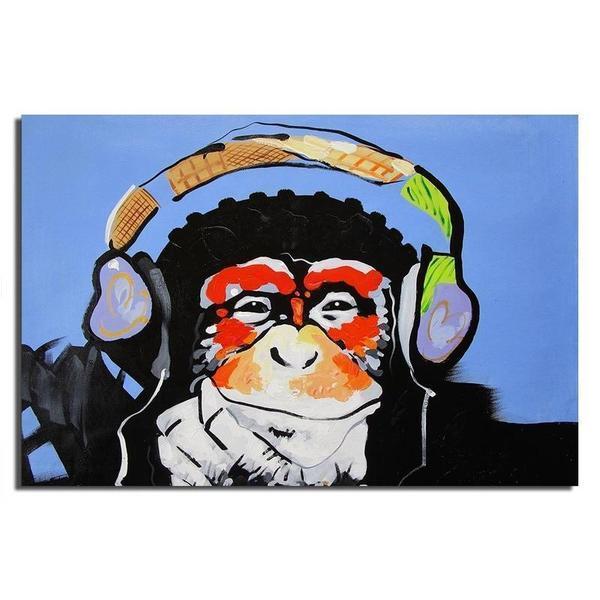 Music Lover Monkey Canvas Wall Art Animal Canvas Prints Canvasx Net