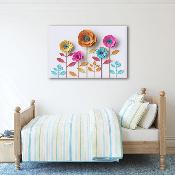 Shop Colorful Paper Flowers Canvas Wall Art Online Canvasx Net