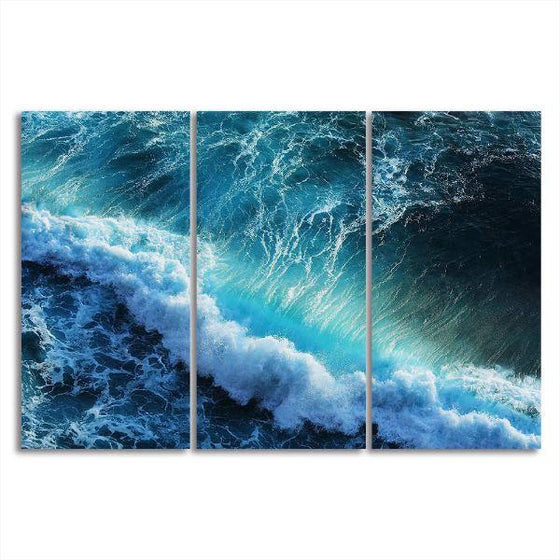 Scenic Ocean Waves 3 Panels Canvas Wall Art