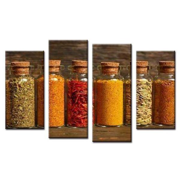 Spices In Bottles Canvas Wall Art Kitchen Themed Prints Canvasx Net