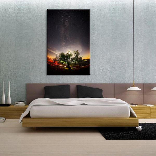 Tree Starry Night Sky Canvas Art