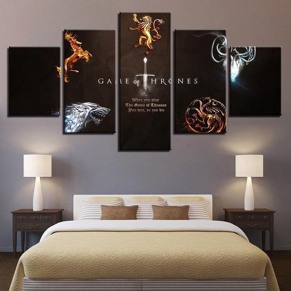 Game Of Thrones Inspired Elements Canvas Wall Art