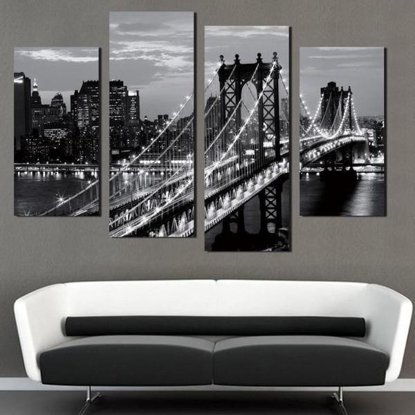 Buy Black White Brooklyn Bridge Canvas Wall Art Canvasx Net