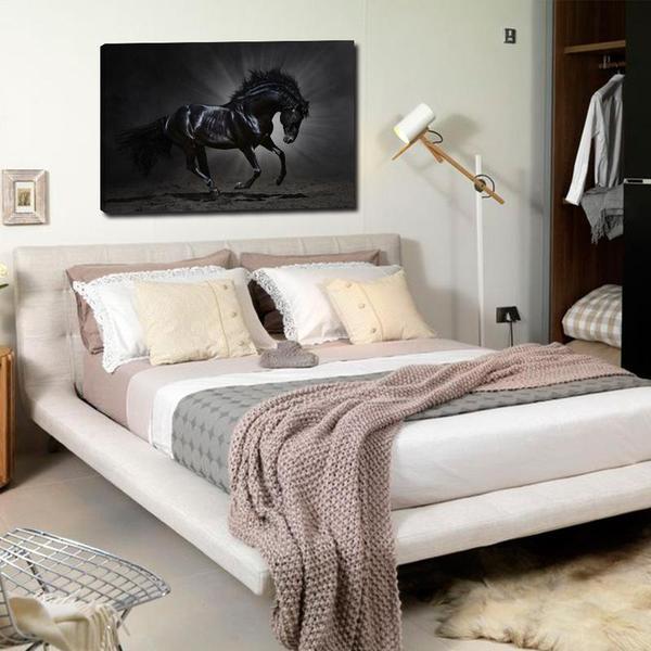 Wild Black Horse Canvas Wall Art Cool Animal Art Print Canvasx Net