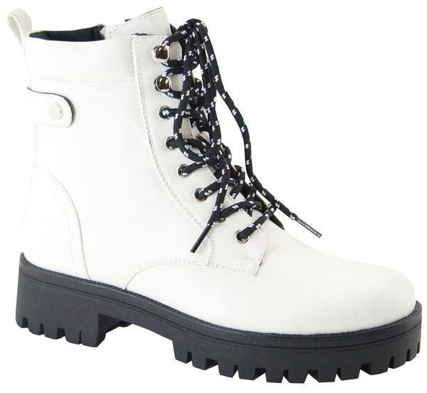 lug sole lace up booties