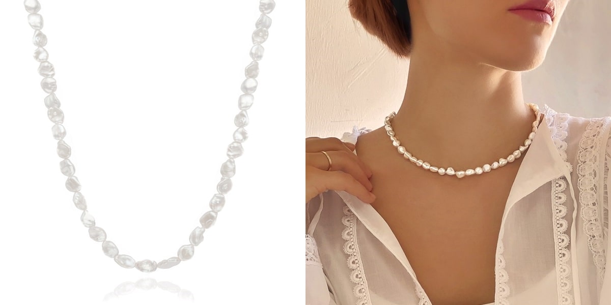 6-7mm baroque pearl necklace