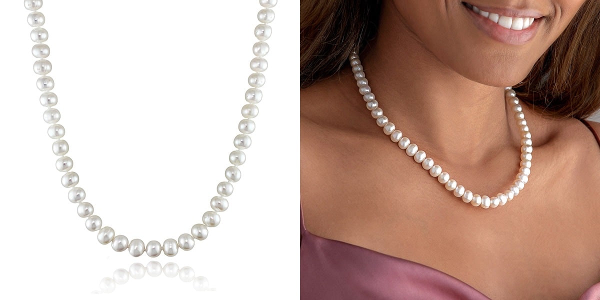 9-10mm oval pearl necklace
