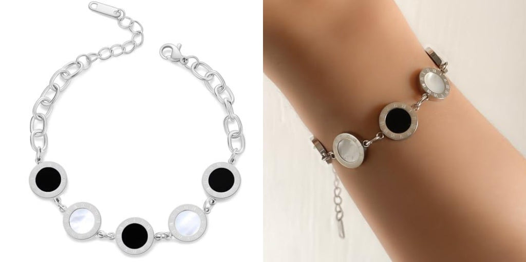 Adjustable roman numeral chain bracelet