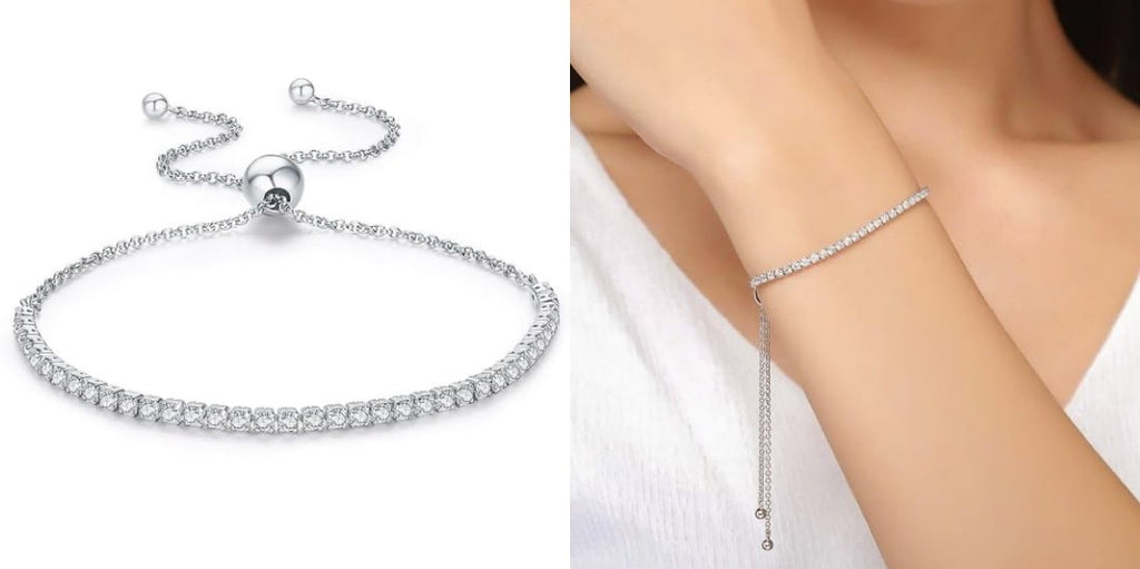 Buy VIR JEWELS 1/20 cttw Diamond Bolo Bracelet in .925 Sterling Silver  Adjustable Length with Lock Prong Set Online at desertcartINDIA