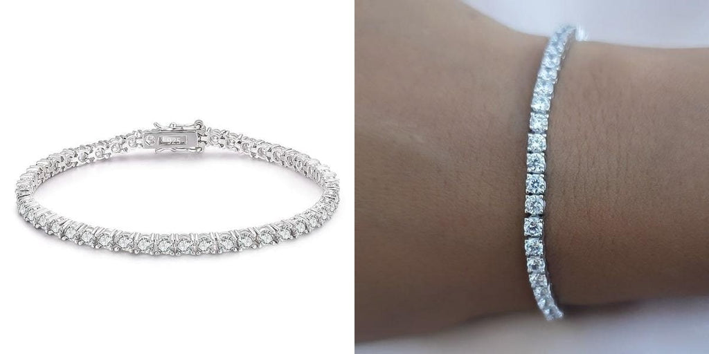 April birthstone crystal tennis bracelet