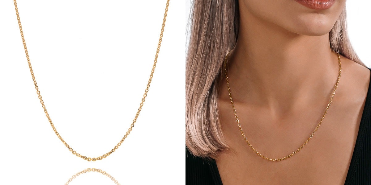 Versatile gold cable chain necklace