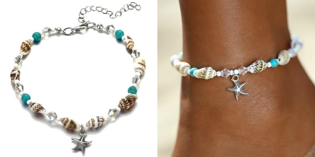 Beaded Conch Shell Anklet