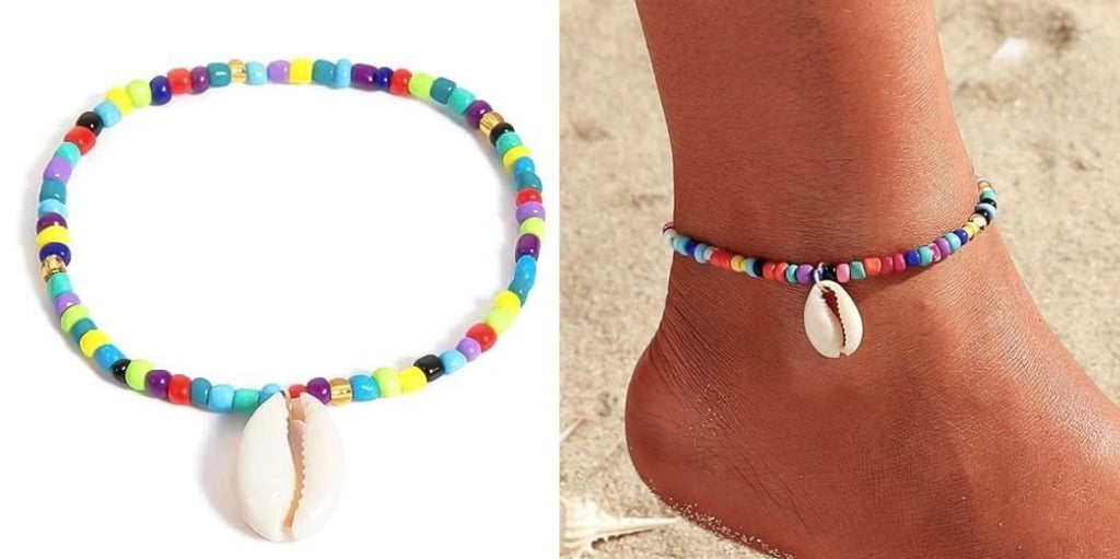 Beaded Cowrie Shell Anklet