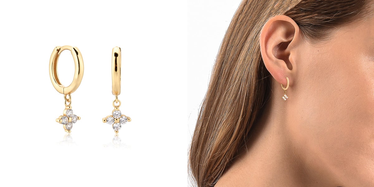 Classic flower drop earrings