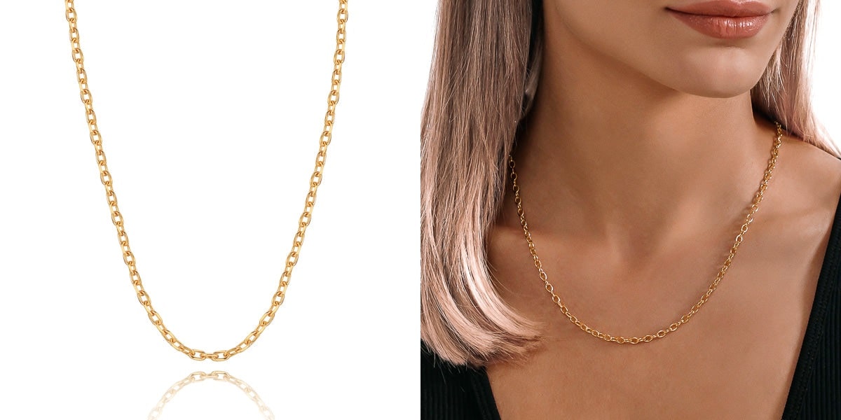 Classic gold cable chain necklace