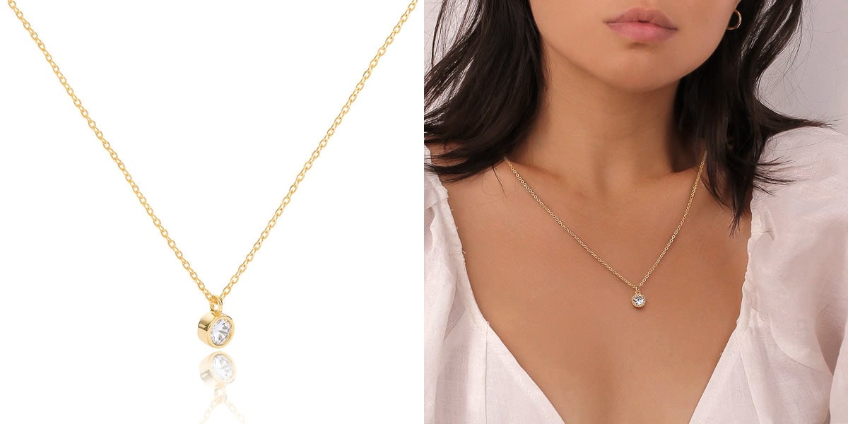 Classic gold crystal necklace