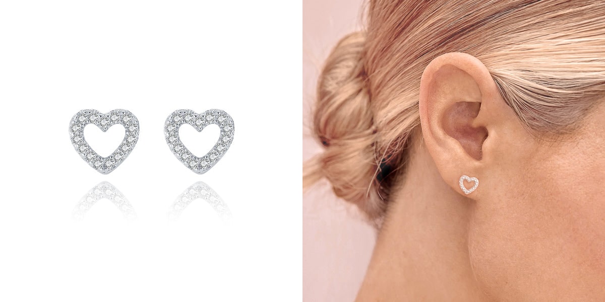 Crystal heart earrings