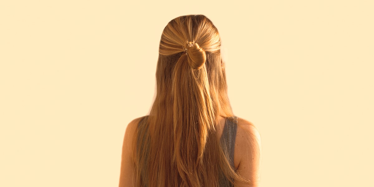 Half-up half-down hairstyle