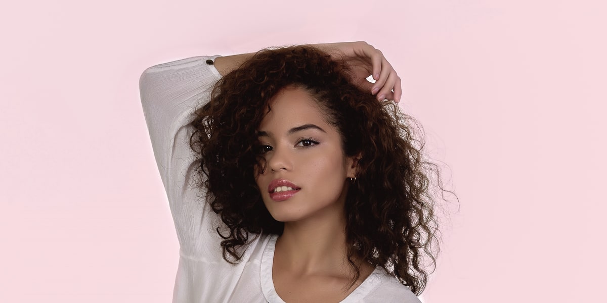 Textured curly hair woman