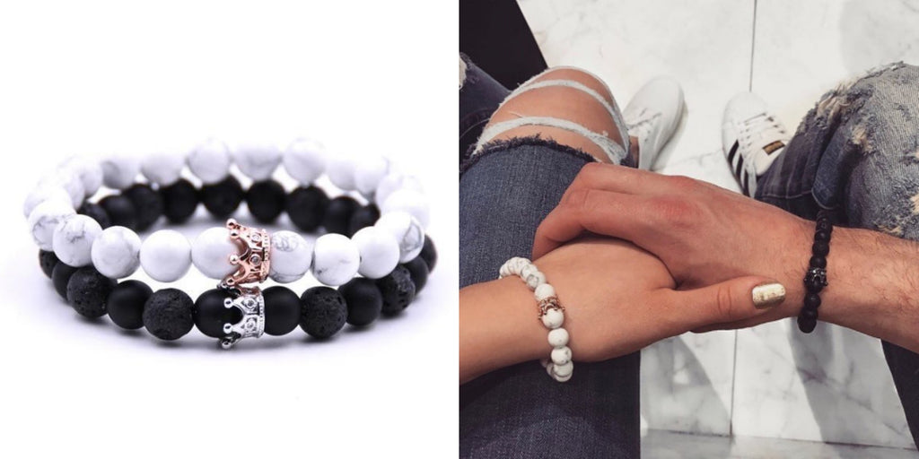 2Pairs/SET Couple Bracelets Mutual Attraction Bracelets for Him and Her  Charm Beads Matching Bracelet Distance Bracelets for Boyfriend