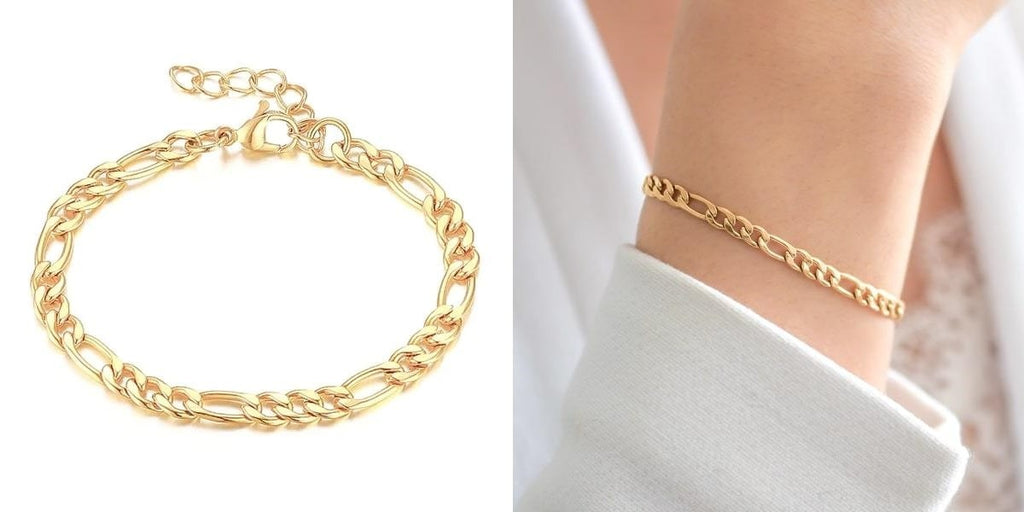 Figaro chain bracelet for her