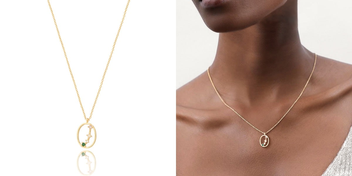 Gold Aries constellation necklace