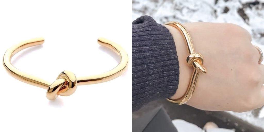 Gold knot cuff bracelet