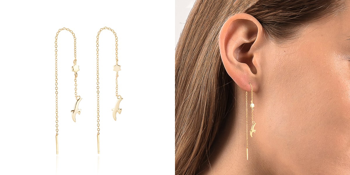 Gold threader earrings