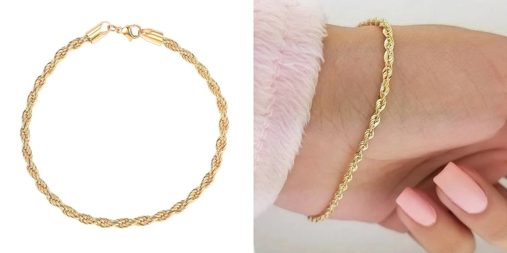 Gold rope bracelet for her