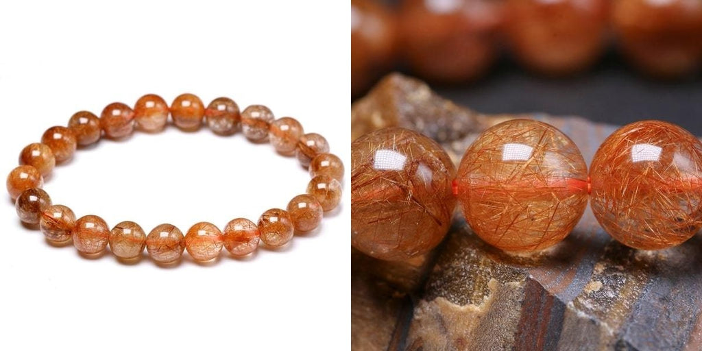 Healing Rutilated Red Copper Quartz bracelet