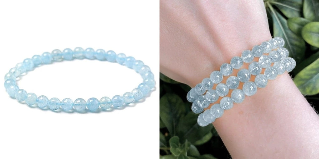 March birthstone aquamarine bracelet
