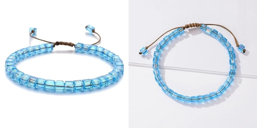 March birthstone clear blue crystal bracelet